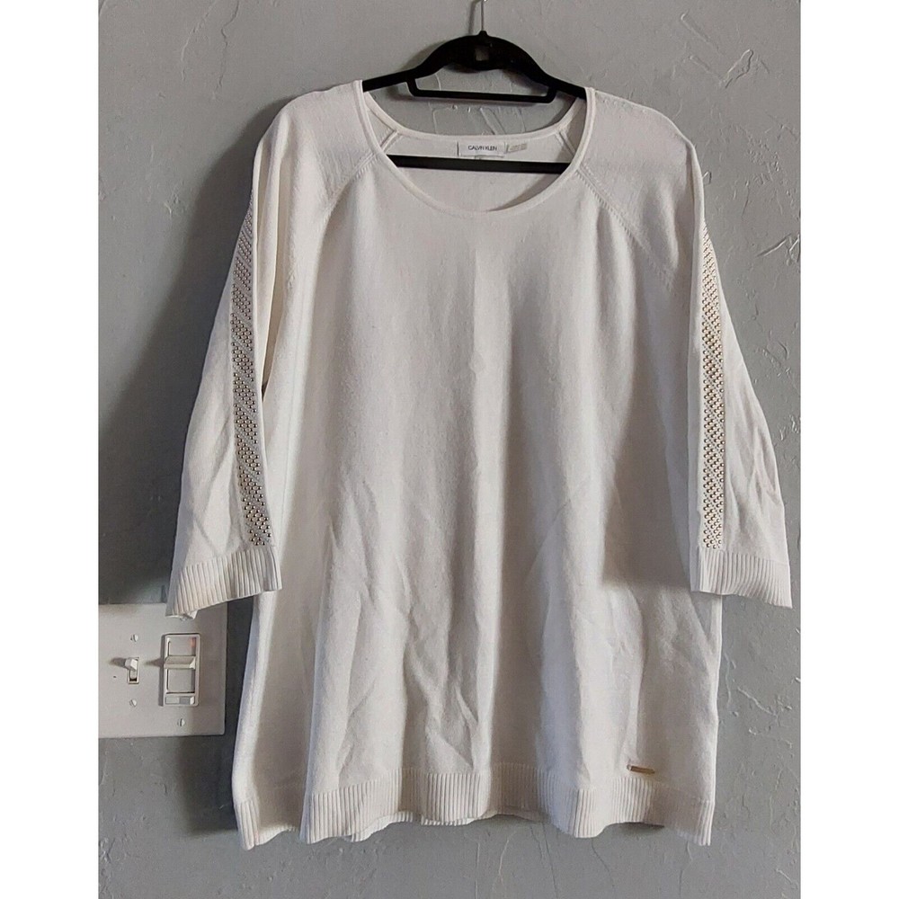 Pullover Sweater Women's XL,Rayón, Nylon, Spandex, 3/4 Sleeve, Soft,pretty.